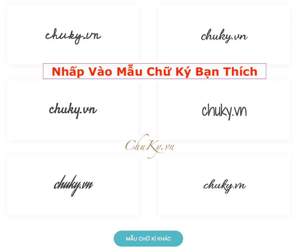 Chọn mẫu chữ ký