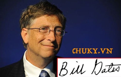 Chữ ký phong thủy người mệnh Kim Bill Gates