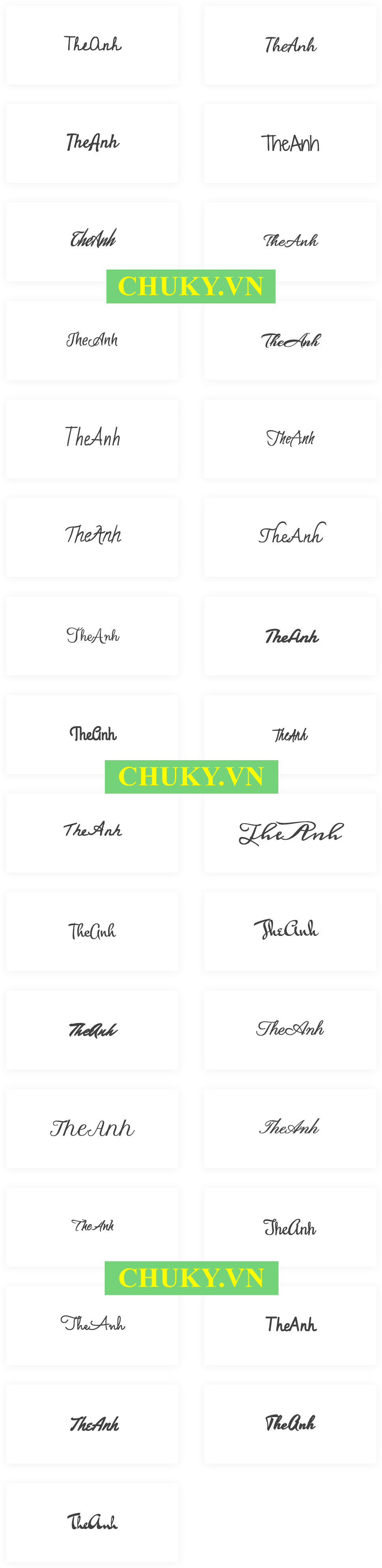Chữ ký tên Thế Anh