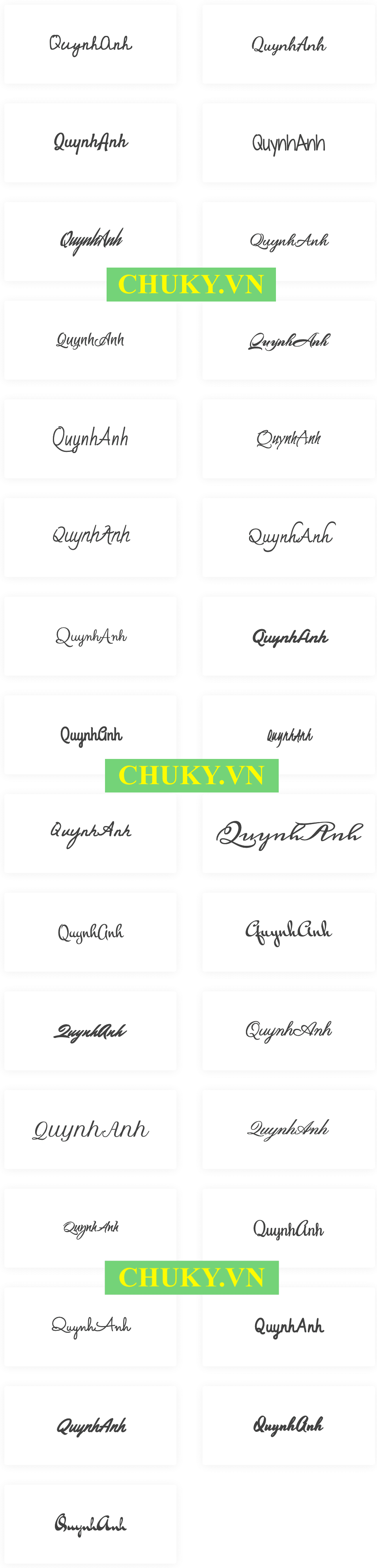 Mẫu Chữ ký Quỳnh Anh