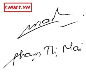 Chữ ký tay tên Mai độc đáo