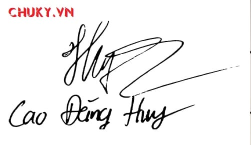 Chữ ký tên Huy đơn giản