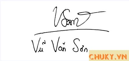 Chữ ký tên Vũ Văn Sơn