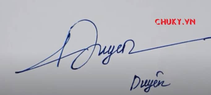 Mẫu chữ ký tên Duyên đơn giản