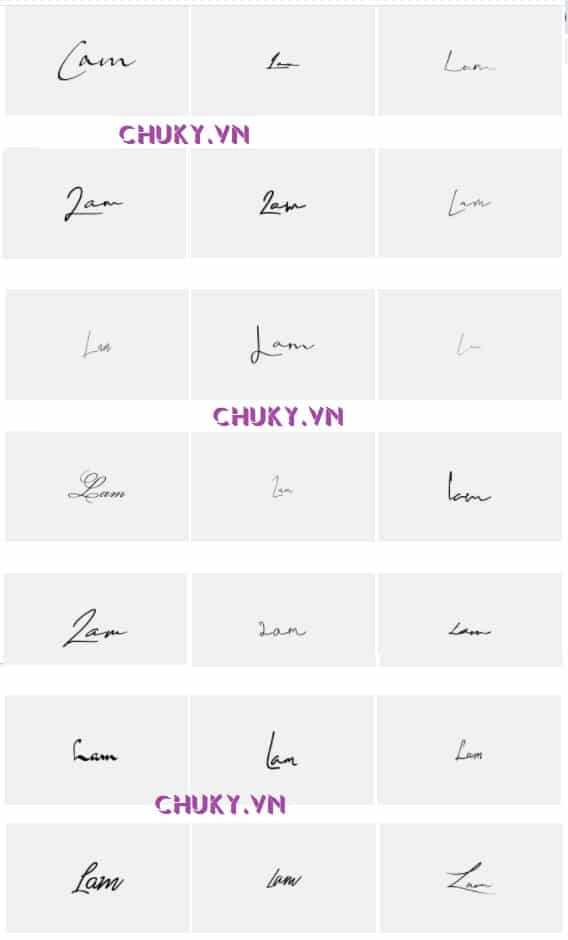 Mẫu chữ ký tên Lâm đơn giản