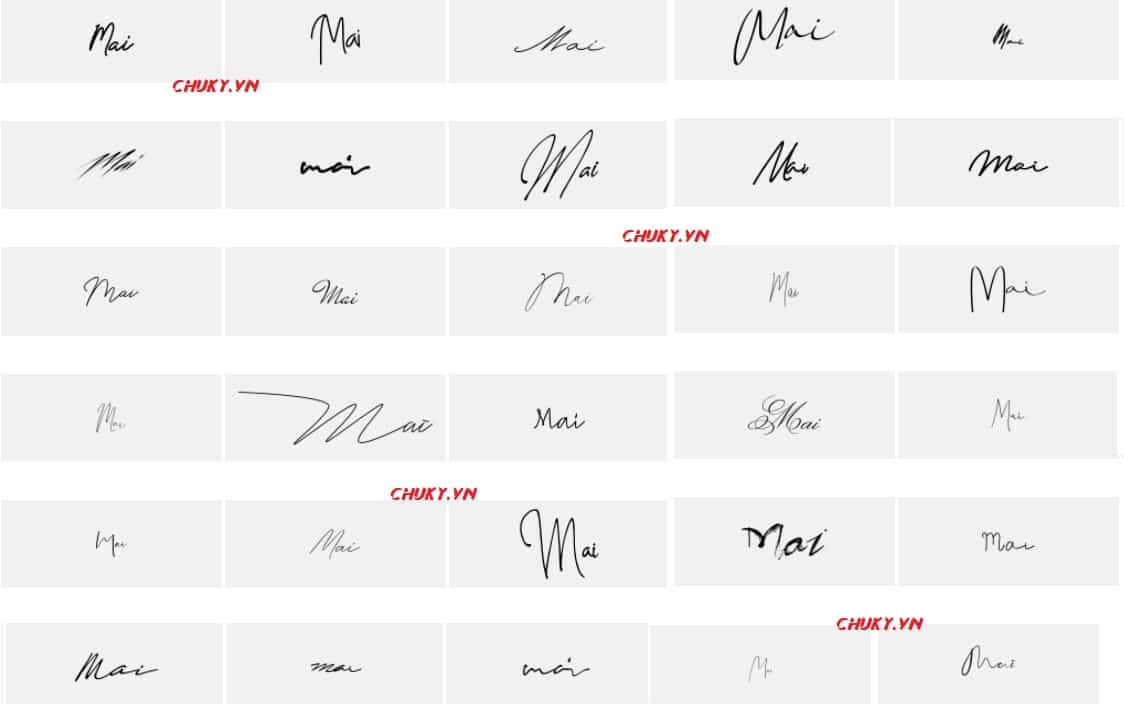 Mẫu chữ ký tên Mai đơn giản hợp mệnh