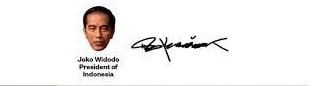 Chữ Kí của Tổng Thống Joko Widodo