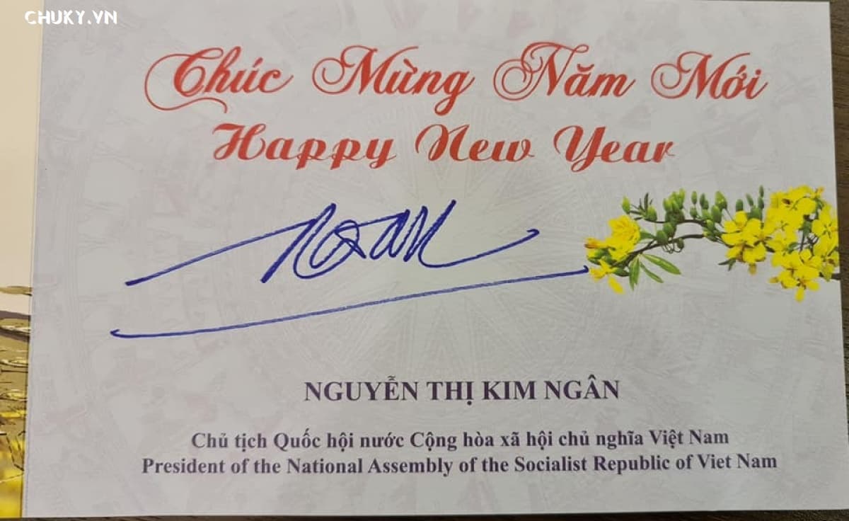 Chữ Ký Của Chủ Tịch Quốc Hội Nguyễn Thị Kim Ngân