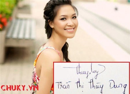 Chữ ký Hoa hậu Thùy Dung