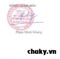 Chữ ký Phạm Minh Khang {TGĐ Công ty TNHH MTV Kinh Doanh Nước Sạch Nam Định