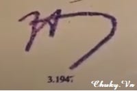 Chữ ký của Bác Hồ năm 1947
