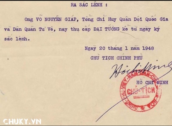 Chữ ký của Hồ Chí Minh vào năm 1948