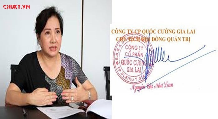 Chữ ký của bà Nguyễn Thị Như Loan