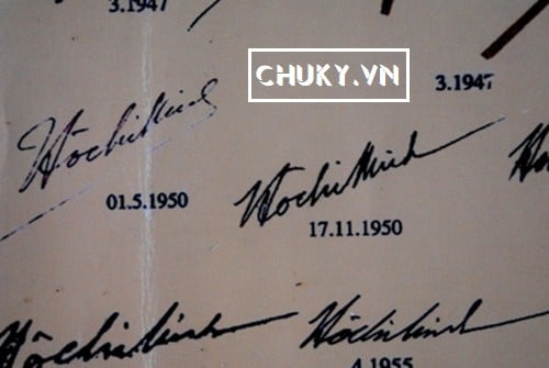 Chữ ký của chủ tịch Hồ Chí Minh vào năm 1950