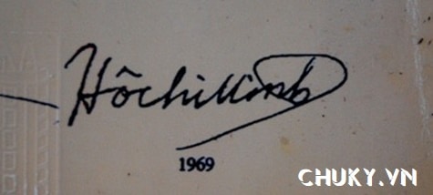 Chữ ký của chủ tịch Hồ Chí Minh vào năm 1969