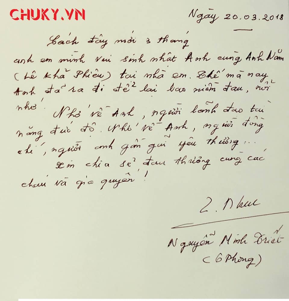 Chữ kí của chủ tịch nước Nguyễn Minh Triết