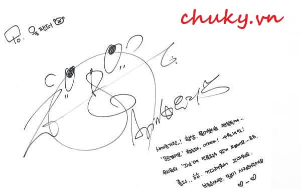 Chữ ký hình gấu trúc sáng tạo của Eunji (A Pink)