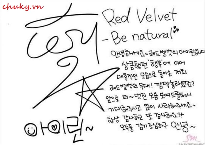 Chữ ký hình ngôi sao của Irene (Red Velvet)
