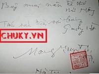 Chữ ký nhà thơ Mộng Tuyết