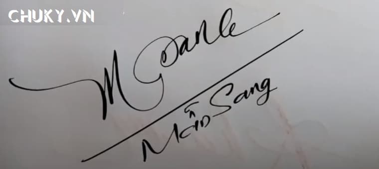 Chữ ký tên Mẫn Sang