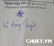 Chữ ký tên Vũ Hồng Tuyết