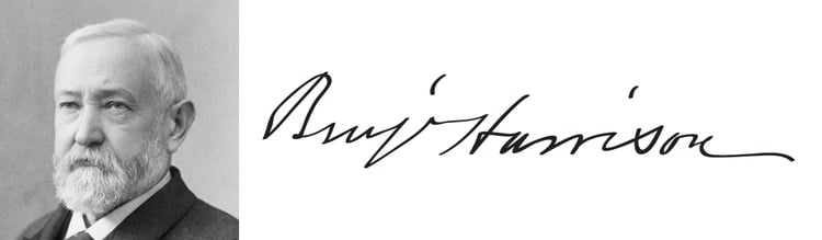Chữ ký tổng thống Benjamin Harrison.