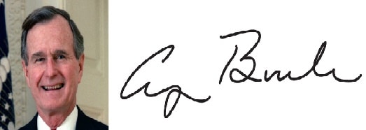 Chữ ký tổng thống George H.W. Bush
