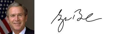 Chữ ký tổng thống George W. Bush