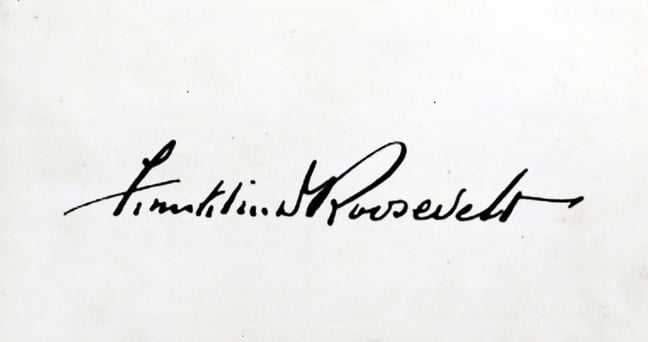 Chữ ký tổng thống Mỹ Franklin D. Roosevelt