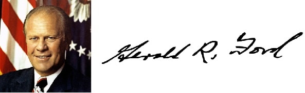Chữ ký tổng thống Mỹ Gerald Ford