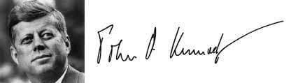 Chữ ký tổng thống Mỹ John F. Kennedy