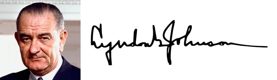 Chữ ký tổng thống Mỹ Lyndon B. Johnson
