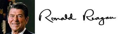 Chữ ký tổng thống Ronald Reagan