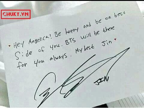 Mẫu chữ ký của Jin