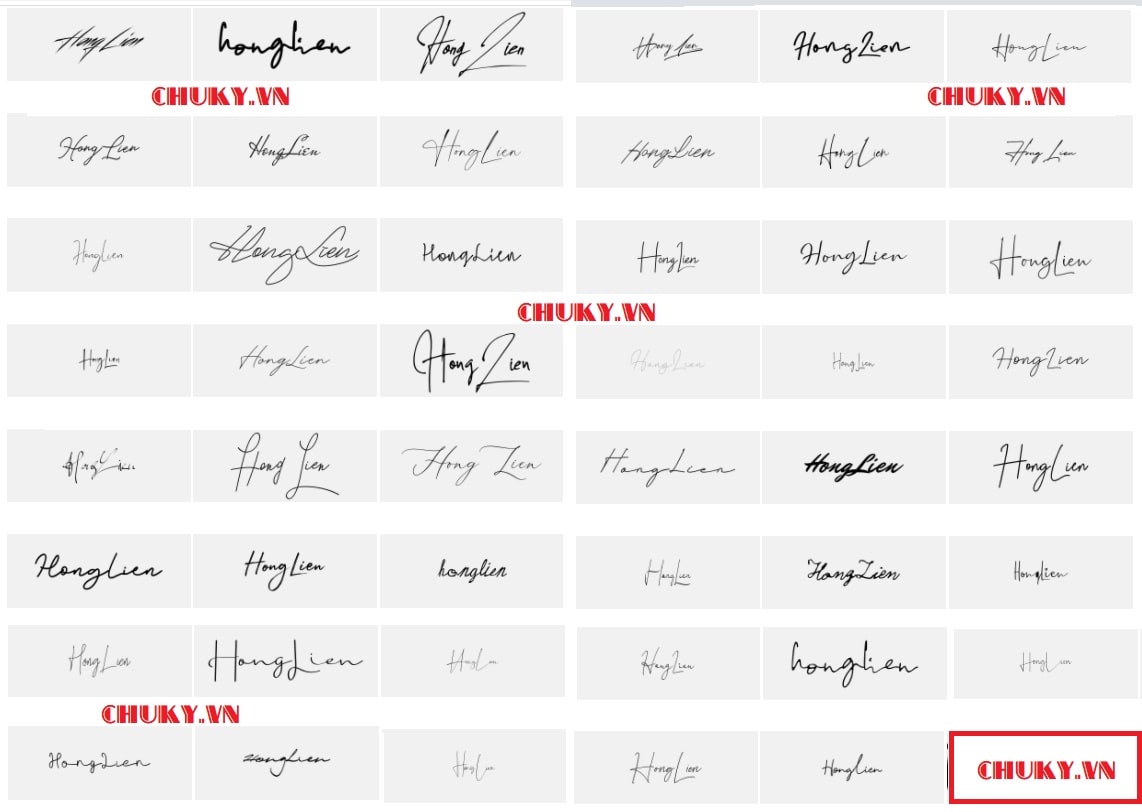 Mẫu chữ ký tên Hồng Liên