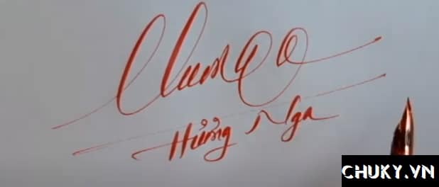 Mẫu chữ ký thương hiệu Hương Nga