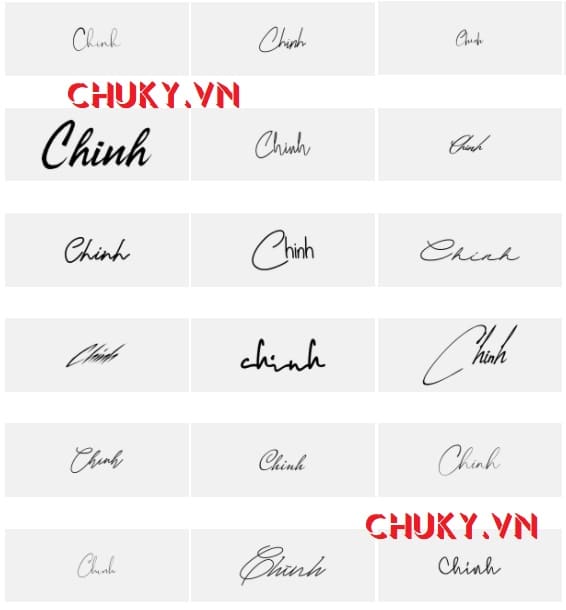 Mẫu chữ ký tên Huỳnh Chinh, Bảo Chinh...ấn tượng