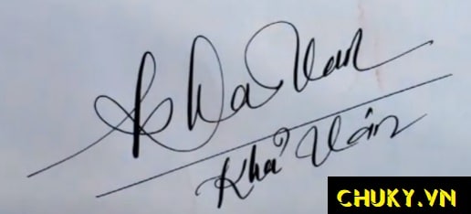 Mẫu chữ ký tên Khả Vân đẹp