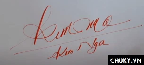 Mẫu chữ ký tên Kim Nga