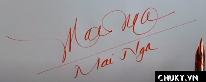 Mẫu chữ ký thương hiệu Mai Nga phù hợp mệnh