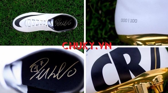 Mẫu giày mạ vàng có chữ ký của Ronaldo