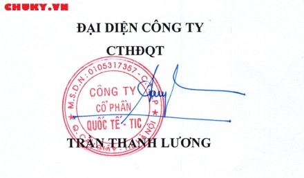 Chữ ký Trần Thanh Lương {Chủ tịch HĐQT Công ty CP Quốc Tế -TIC}