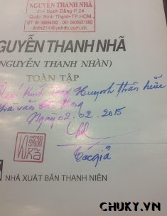 Chữ ký nhà thơ Nguyễn Thanh Nhàn