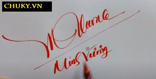 Chữ ký tên Minh Vương độc đáo