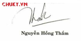 Chữ ký tên Nguyễn Hồng Thắm