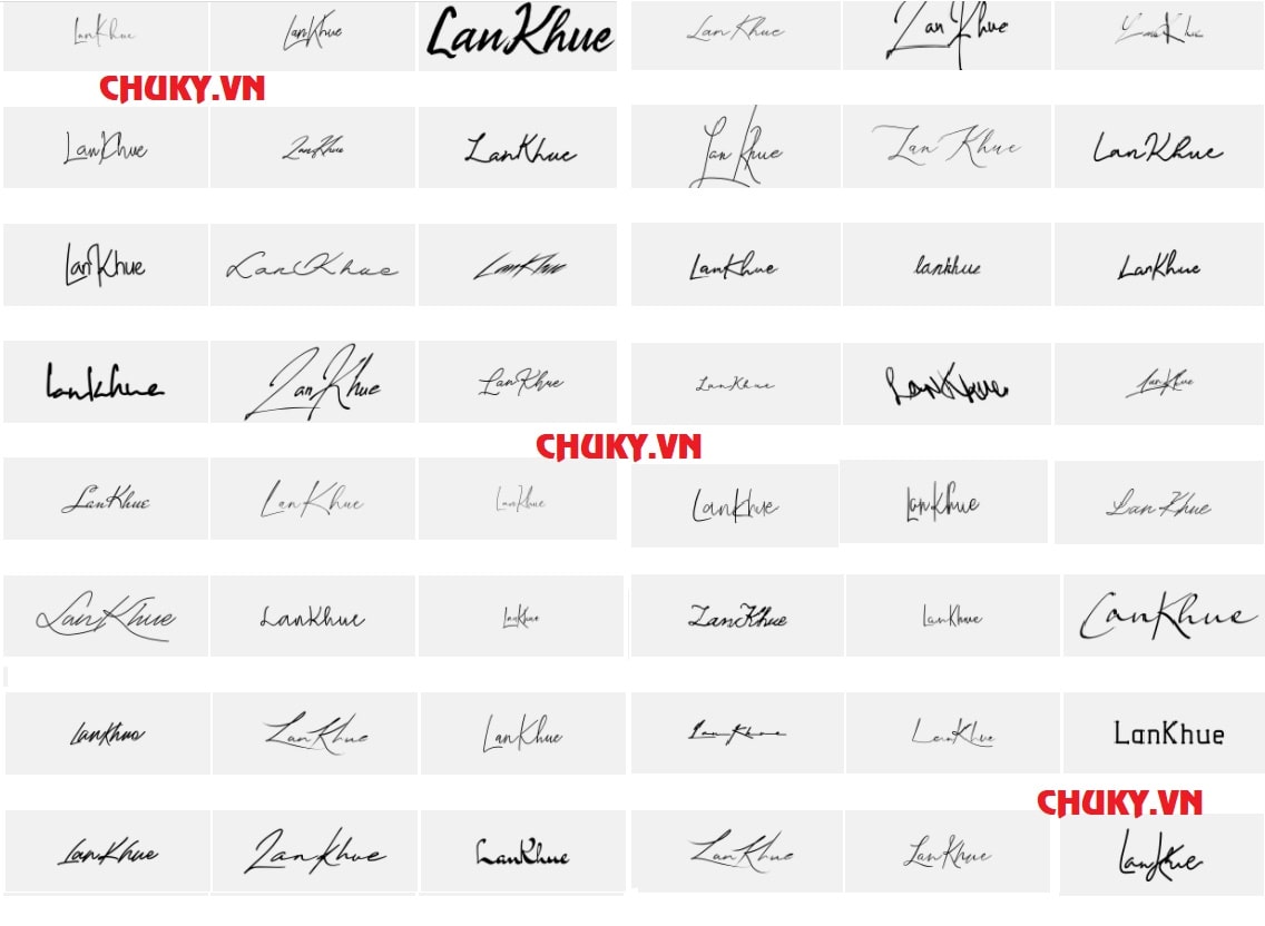 Mẫu chữ ký tên Lan Khuê đẹp