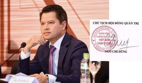 Chữ ký Ngô Chí Dũng {Chủ tịch HĐQT Ngân hàng TMCP Việt Nam Thịnh Vượng}