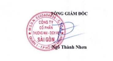 Chữ ký Ngô Thành Nhơn [TGĐ Công Ty CP TMDV Sài Gòn]