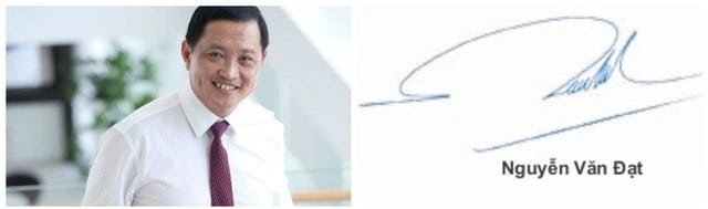 Chữ ký Nguyễn Văn Đạt [Chủ tịch kiêm TGĐ CTCP Phát triển BĐS Phát Đạt]
