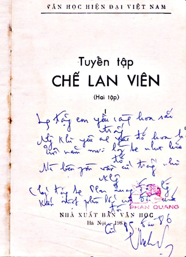 Chữ ký nhà thơ Chế Lan Viên